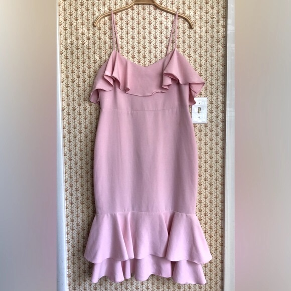 Likely Revolve Cerillo Off-Shoulder Ruffle Midi Dress in Roseshadow | 10 - Picture 4 of 8